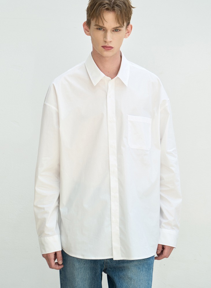 OVER-FIT PAPER COTTON SHIRT [WHITE]