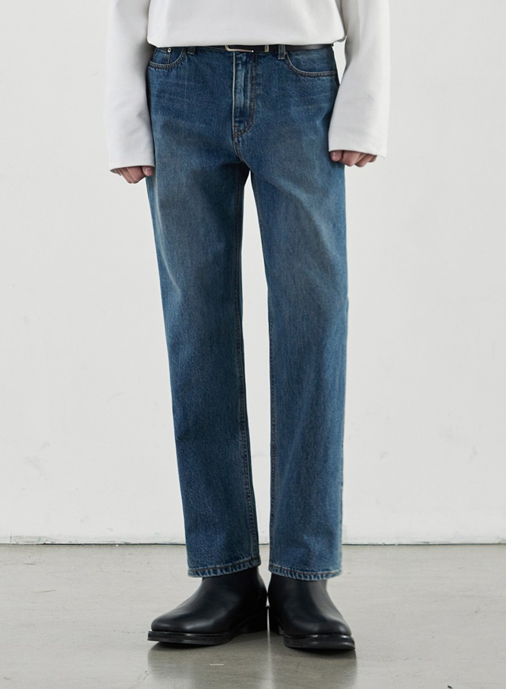 RE-EDITION NEW-STRAIGHT DENIM PANTS [ASHED MIDDLE BLUE]